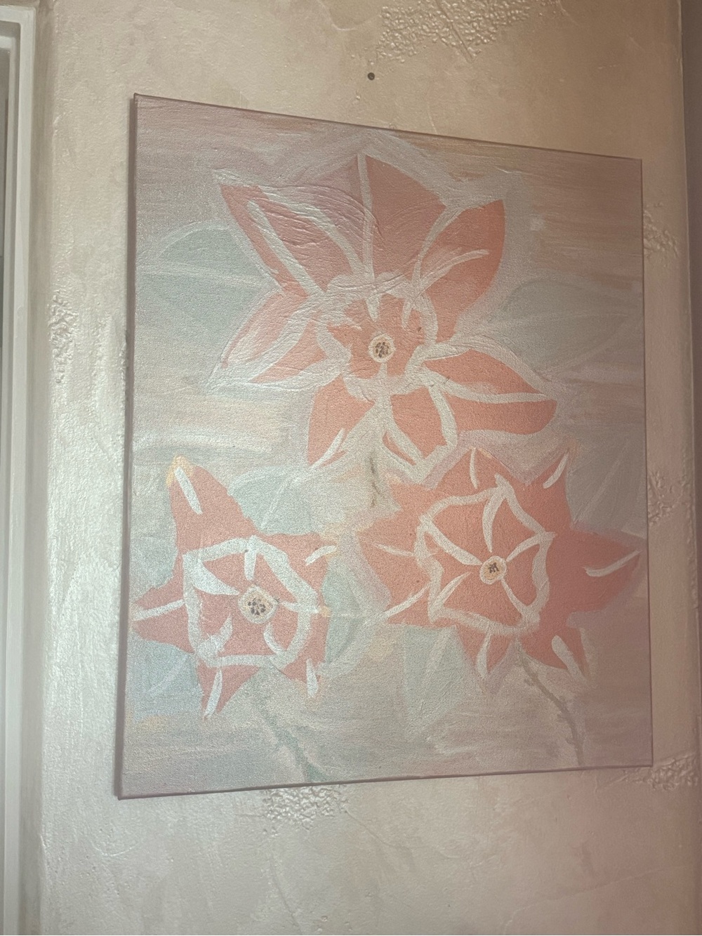 Peach Floral Canvas Wall Art